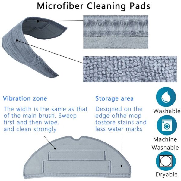 Оригинални моп кърпи за Roborock S8 Pro Ultra СИВ Vibrarise 2.0 3 mop cloth vibrrise 2.0 3