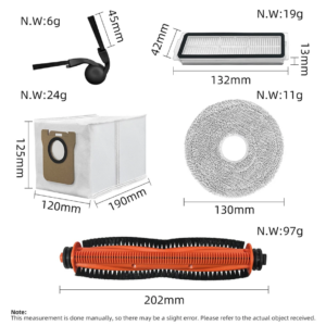 Комплект аксесоари за Xiaomi Robot Vacuum 5 / 5 Pro с черни четки и торбички - Image 2
